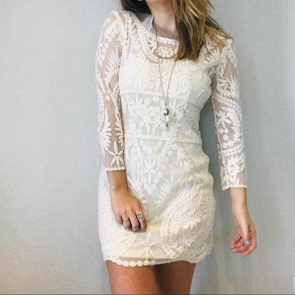 Express mesh lace long sleeve dress - Picture 3 of 8
